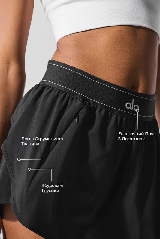 Спортивні шорти Alo Yoga Match Point Short жіночі чорні