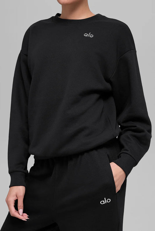 Світшот Alo Yoga Accolade Crew Neck Pullover чорний