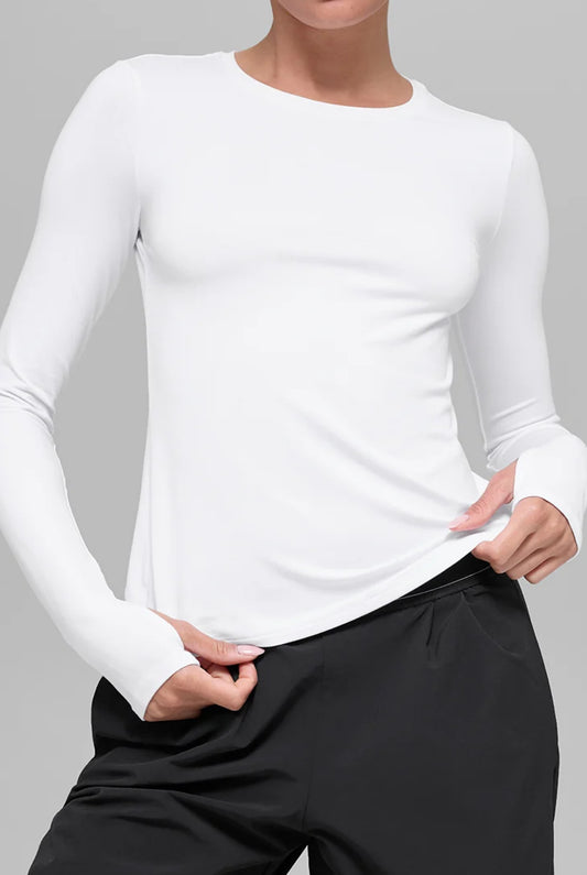 Лонгслів Alo Yoga Alosoft Finesse Long Sleeve жіночий білий