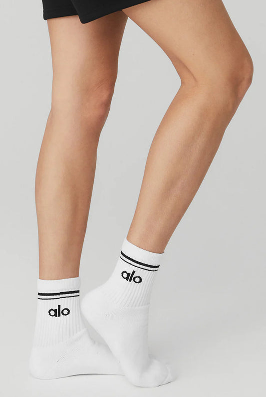 Шкарпетки Alo Yoga Unisex Half-Crew Throwback Sock унісекс білі