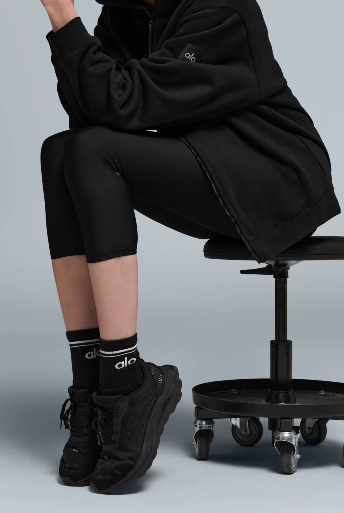 Шкарпетки Alo Yoga Unisex Half-Crew Throwback Sock унісекс чорні
