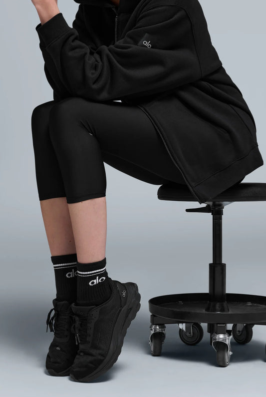 Шкарпетки Alo Yoga Unisex Half-Crew Throwback Sock унісекс чорні